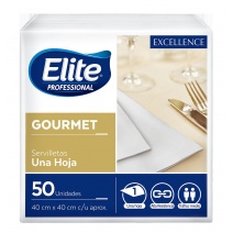 Servilleta Elite gourmet blanca 40x40 12x50u