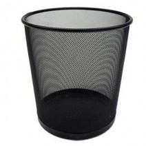 Papelera Metal Calado Negro redonda grande