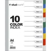 Separador De Plstico A4 10 divisiones STUDMARK