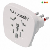 Adaptador corriente Universal a 3 en Linea    Blanco VIVION