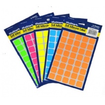 Etiquetas Neon 1.6cm x 1.6cm Studmark x 400pzs