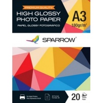 Papel Fotografico Sparrow A3 20hjs. 180grs.