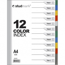 Separador De Plstico A4 12 divisiones STUDMARK